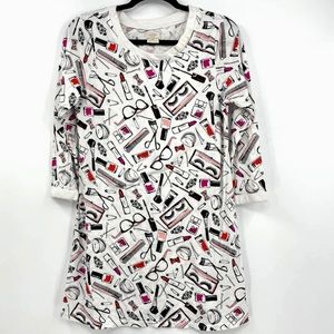 Kate Spade Womens Size Medium Dream a Little Dream Sleep Shirt Nightgown White